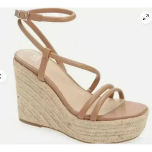 New BP Beige Cohan Espadrille Wedge Strappy Wedge Sandal Size 8